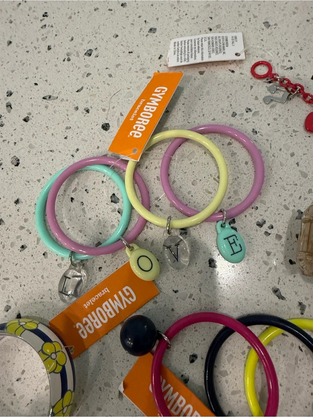 New girls Gymboree Pastel Charm Bangle Set in Mint, Lavender bundle